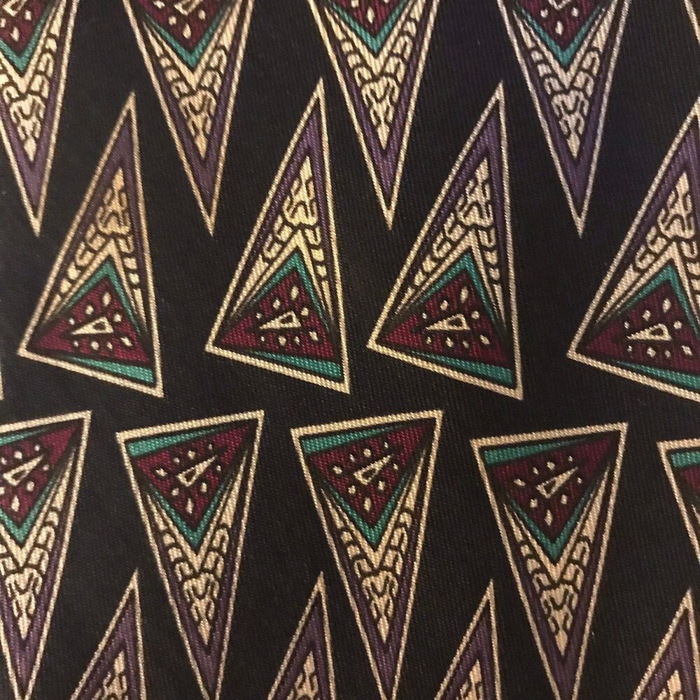 Vintage Robert Talbott & Homer Reed Geometric Print Silk Tie * 58.25” x 3.25”